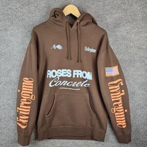 NWT Streetwear‎ Style: Civil Regime Brown "Concrete Roses" Pullover Hoodie